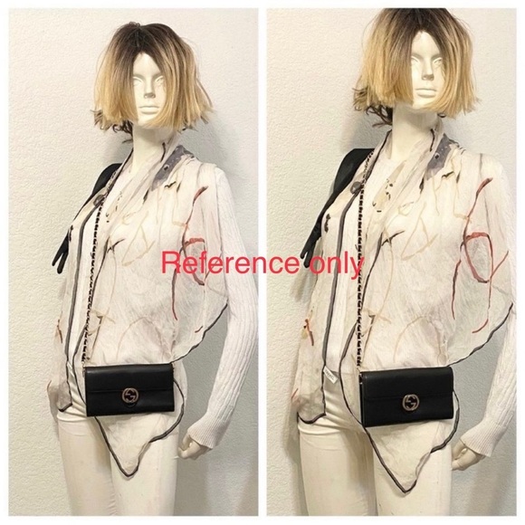 GUCCI GG Interlocking Long Wallet-Crossbody Bag Black - Picture 3 of 15